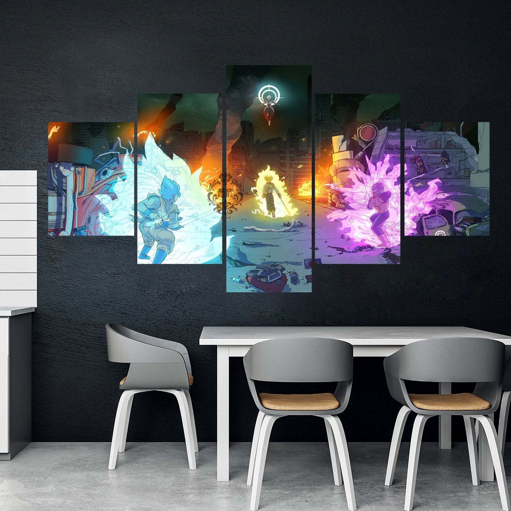 Dragon Ball - 5 Pieces Wall Art - Goku - Vegeta - Trunk - Fusion Zamasu - Printed Wall Pictures Home Decor - Dragon Ball Poster - Dragon Ball Canvas