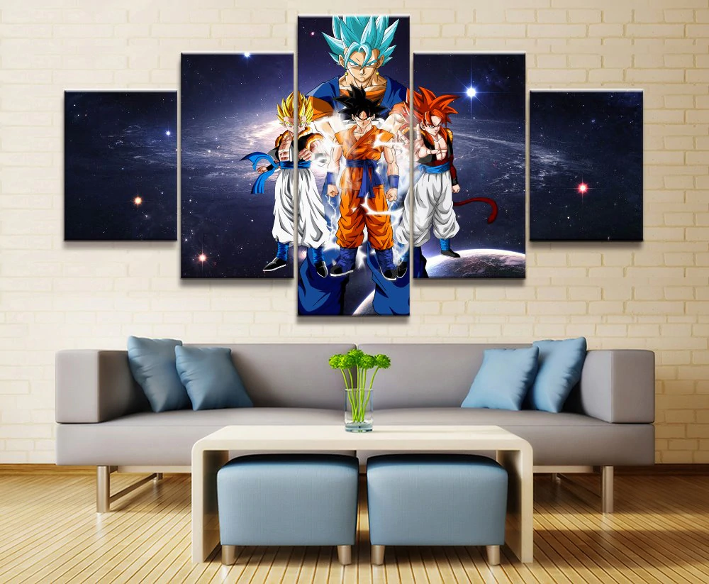 Dragon Ball - 5 Pieces Wall Art - Goku's Family - Printed Wall Pictures Home Decor - Dragon Ball Poster - Dragon Ball Canvas