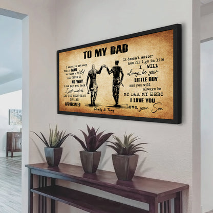 (CV48) TO MY DAD- I KNOW IT IS NOT EASY- SON- DRAGON BALL - GOKU - VIKING - CANVAS POSTER
