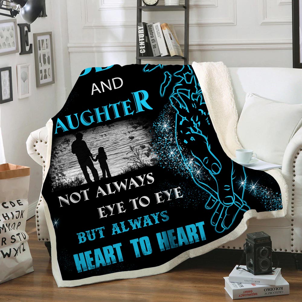 (BL1) DADDY AND DAUGHTER  - NOT ALWAYS EYE BUT ALWAYS HEART TO HEART-BLANKET-