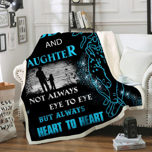 (BL1) DADDY AND DAUGHTER  - NOT ALWAYS EYE BUT ALWAYS HEART TO HEART-BLANKET-