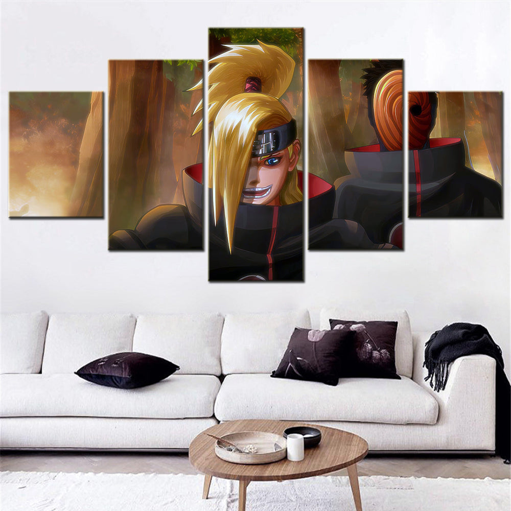 Naruto - 5 Pieces Wall Art - Deidara - Printed Wall Pictures Home Decor - Naruto Poster - Naruto Canvas