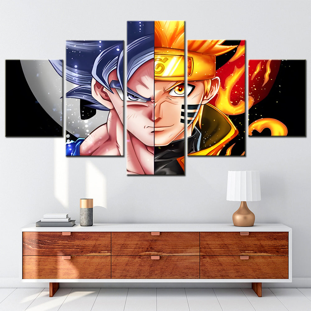 Naruto - 5 Pieces Wall Art - Goku - Uzumaki Naruto - Printed Wall Pictures Home Decor - Dragon Ball - Naruto Poster - Naruto Canvas