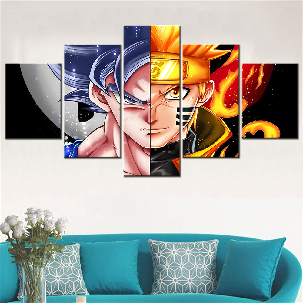 Naruto - 5 Pieces Wall Art - Goku - Uzumaki Naruto - Printed Wall Pictures Home Decor - Dragon Ball - Naruto Poster - Naruto Canvas