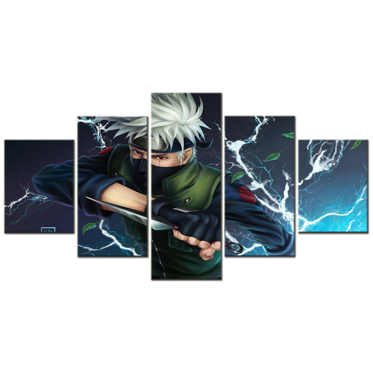 Naruto - 5 Pieces Wall Art - Hatake Kakashi 3 - Printed Wall Pictures Home Decor - Naruto Poster - Naruto Canvas