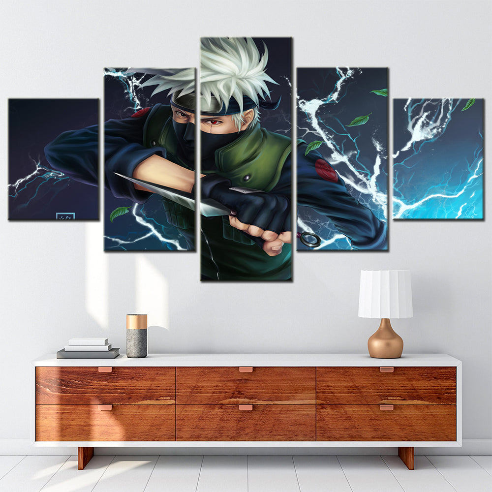 Naruto - 5 Pieces Wall Art - Hatake Kakashi 3 - Printed Wall Pictures Home Decor - Naruto Poster - Naruto Canvas