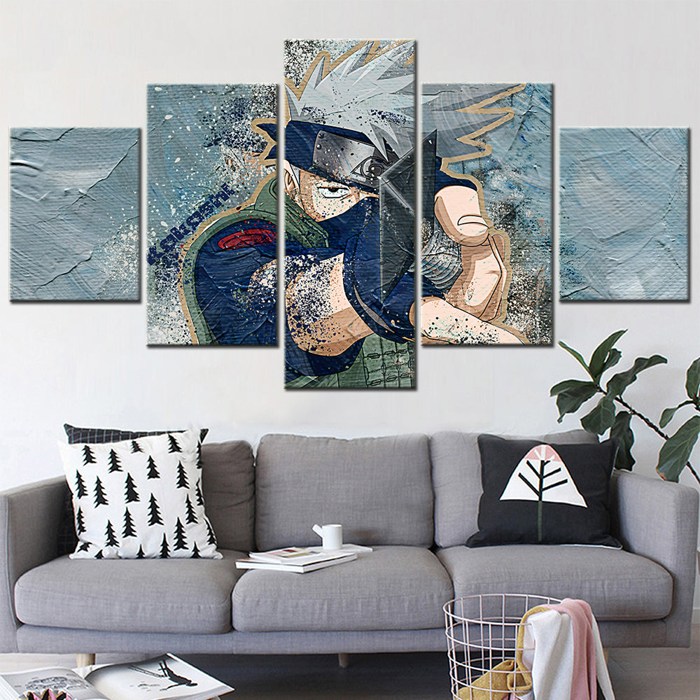 Naruto - 5 Pieces Wall Art - Hatake Kakashi - Printed Wall Pictures Home Decor - Naruto Poster - Naruto Canvas