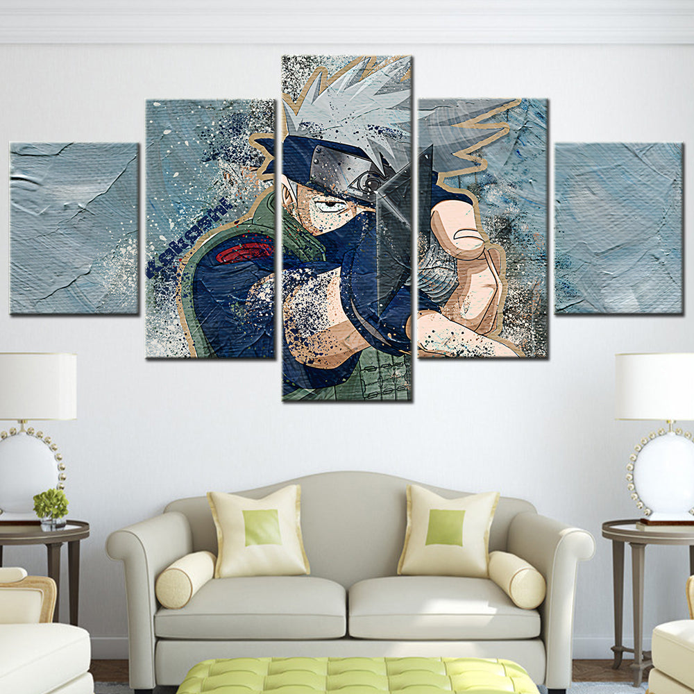 Naruto - 5 Pieces Wall Art - Hatake Kakashi - Printed Wall Pictures Home Decor - Naruto Poster - Naruto Canvas