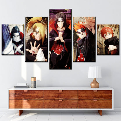 Naruto - 5 Pieces Wall Art - Hoshigaki Kisame - Uzumaki Naruto - Uchiha Sasuke - Deidara - Gaara - Printed Wall Pictures Home Decor - Naruto Poster - Naruto Canvas