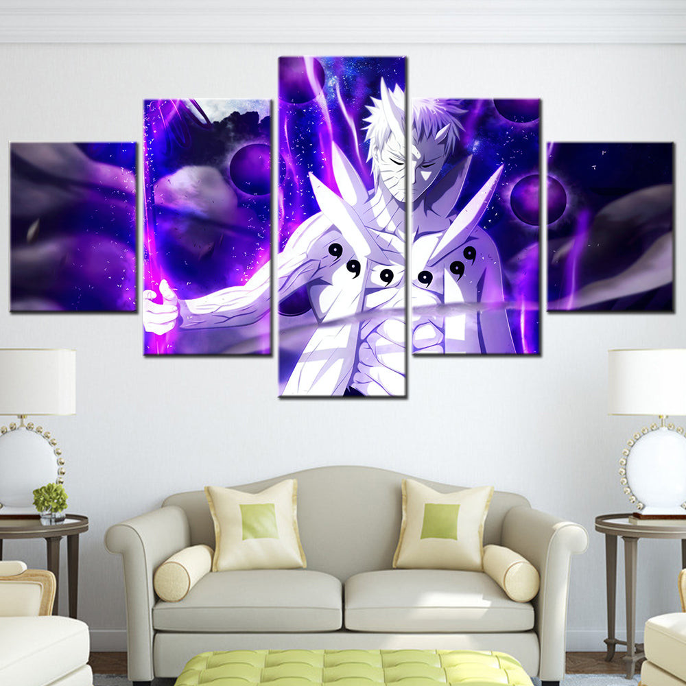 Naruto - 5 Pieces Wall Art - Obito Uchiha - Master Character Training Pack - Printed Wall Pictures Home Decor - Naruto Poster - Naruto Canvas