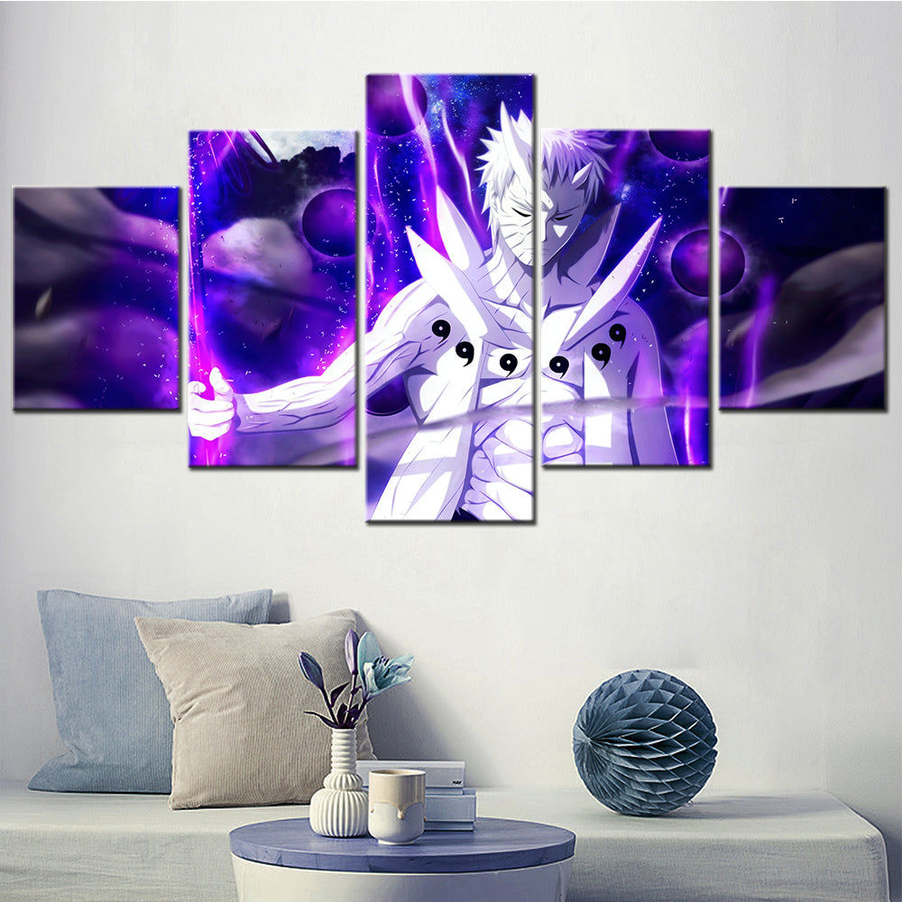 Naruto - 5 Pieces Wall Art - Obito Uchiha - Master Character Training Pack - Printed Wall Pictures Home Decor - Naruto Poster - Naruto Canvas