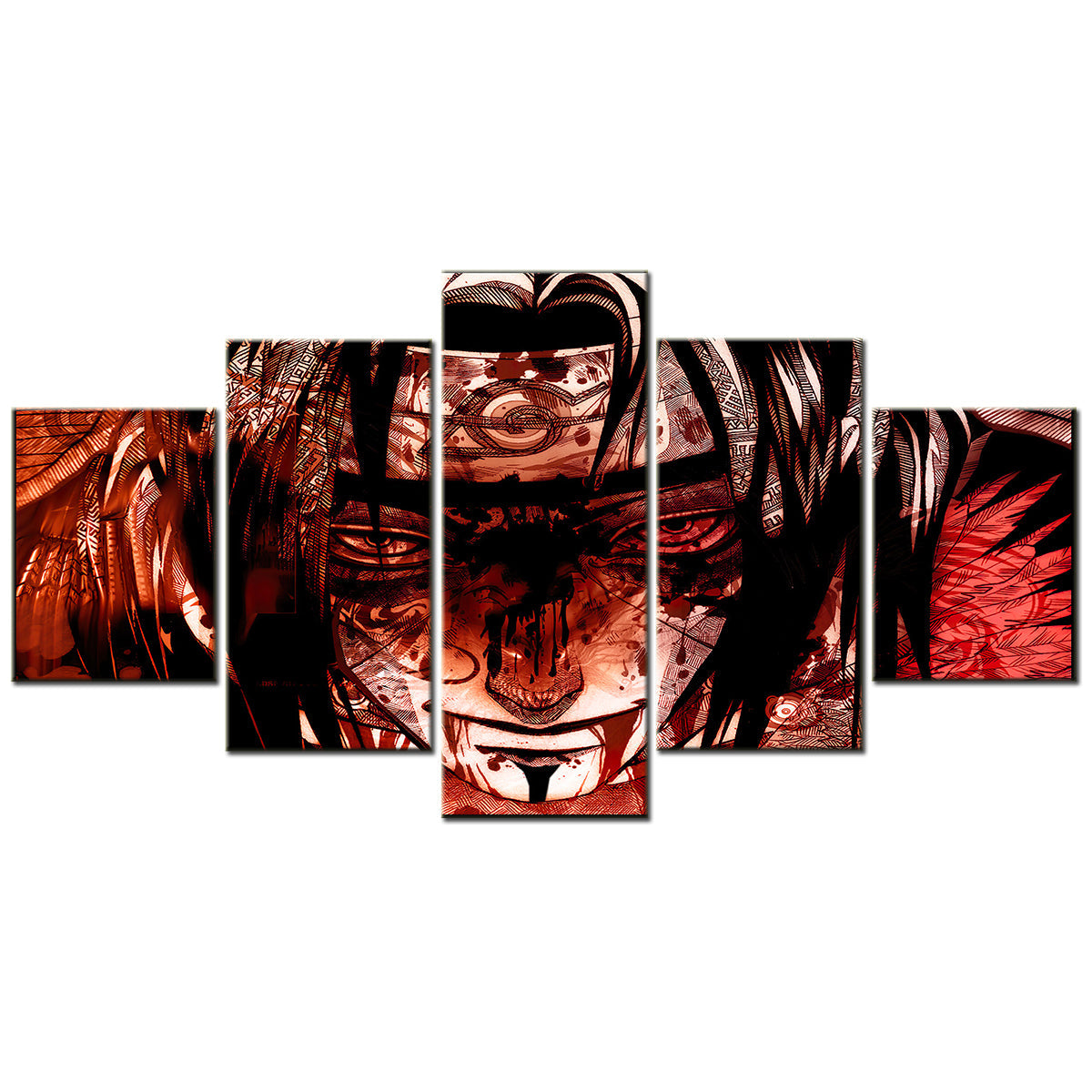 Naruto - 5 Pieces Wall Art - Uchiha Itachi - Printed Wall Pictures Home Decor - Naruto Poster - Naruto Canvas