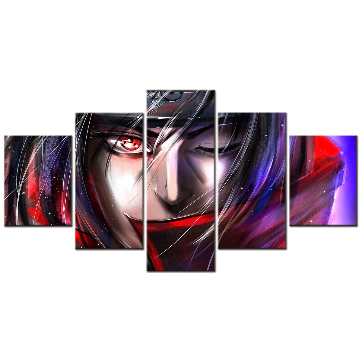 Naruto - 5 Pieces Wall Art - Uchiha Itachi 4 - Printed Wall Pictures Home Decor - Naruto Poster - Naruto Canvas