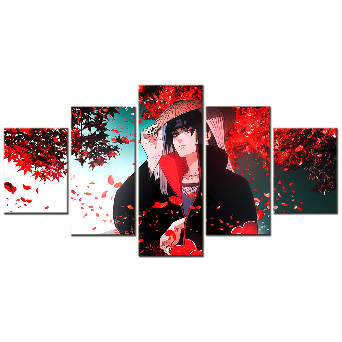 Naruto - 5 Pieces Wall Art - Uchiha Itachi 3 - Printed Wall Pictures Home Decor - Naruto Poster - Naruto Canvas