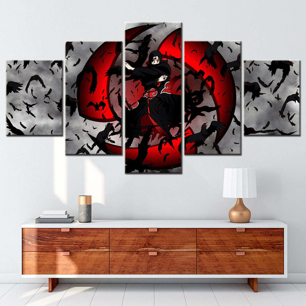 Naruto - 5 Pieces Wall Art - Uchiha Itachi - Printed Wall Pictures Home Decor - Naruto Poster - Naruto Canvas