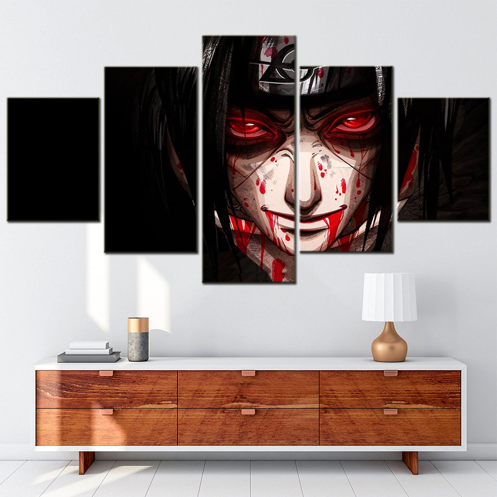 Naruto - 5 Pieces Wall Art - Uchiha Itachi 2 - Printed Wall Pictures Home Decor - Naruto Poster - Naruto Canvas