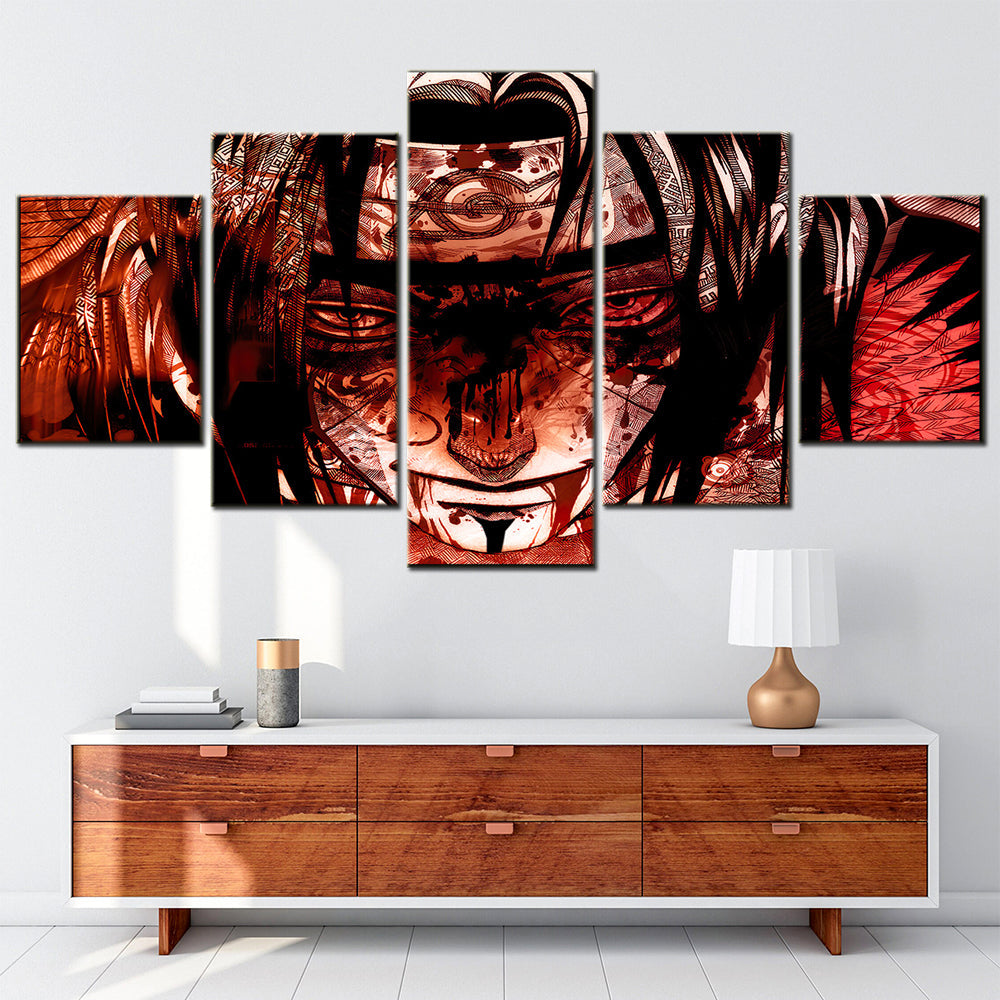 Naruto - 5 Pieces Wall Art - Uchiha Itachi - Printed Wall Pictures Home Decor - Naruto Poster - Naruto Canvas