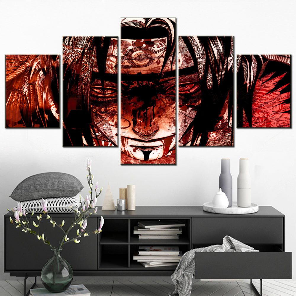 Naruto - 5 Pieces Wall Art - Uchiha Itachi - Printed Wall Pictures Home Decor - Naruto Poster - Naruto Canvas