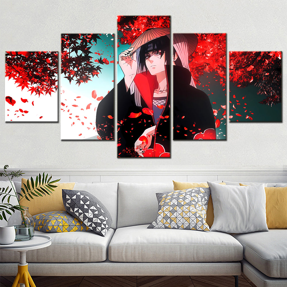 Naruto - 5 Pieces Wall Art - Uchiha Itachi 3 - Printed Wall Pictures Home Decor - Naruto Poster - Naruto Canvas