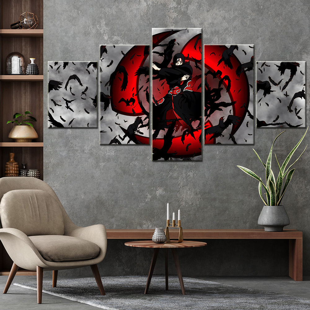 Naruto - 5 Pieces Wall Art - Uchiha Itachi - Printed Wall Pictures Home Decor - Naruto Poster - Naruto Canvas