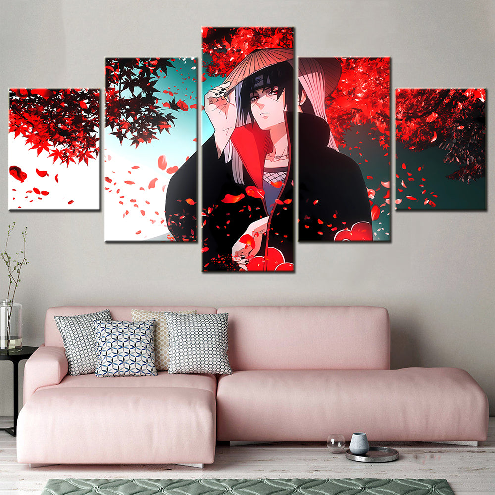 Naruto - 5 Pieces Wall Art - Uchiha Itachi 3 - Printed Wall Pictures Home Decor - Naruto Poster - Naruto Canvas