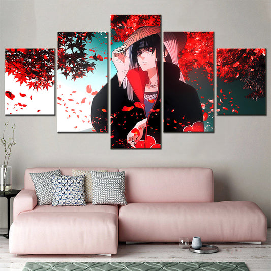 Naruto - 5 Pieces Wall Art - Uchiha Itachi 3 - Printed Wall Pictures Home Decor - Naruto Poster - Naruto Canvas