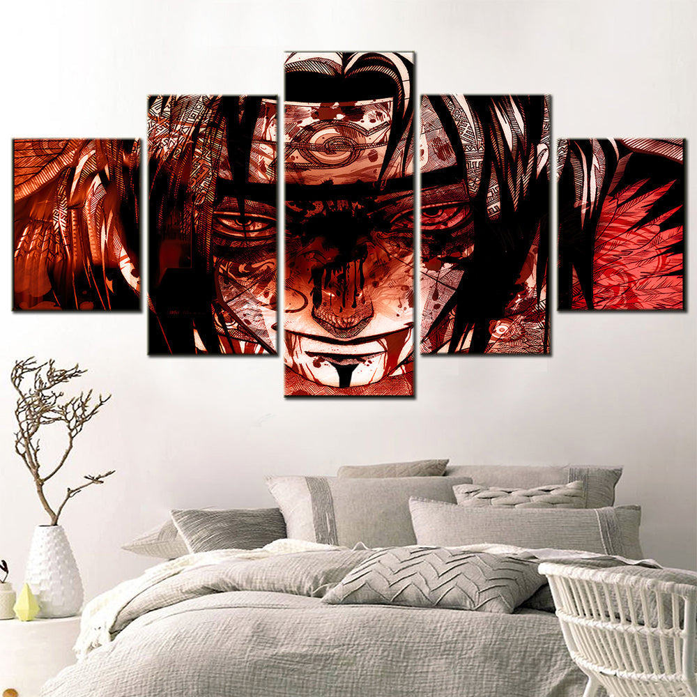 Naruto - 5 Pieces Wall Art - Uchiha Itachi - Printed Wall Pictures Home Decor - Naruto Poster - Naruto Canvas