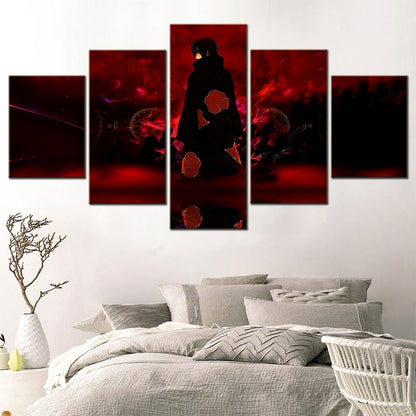 Naruto - 5 Pieces Wall Art - Uchiha Sasuke - Printed Wall Pictures Home Decor - Naruto Poster - Naruto Canvas