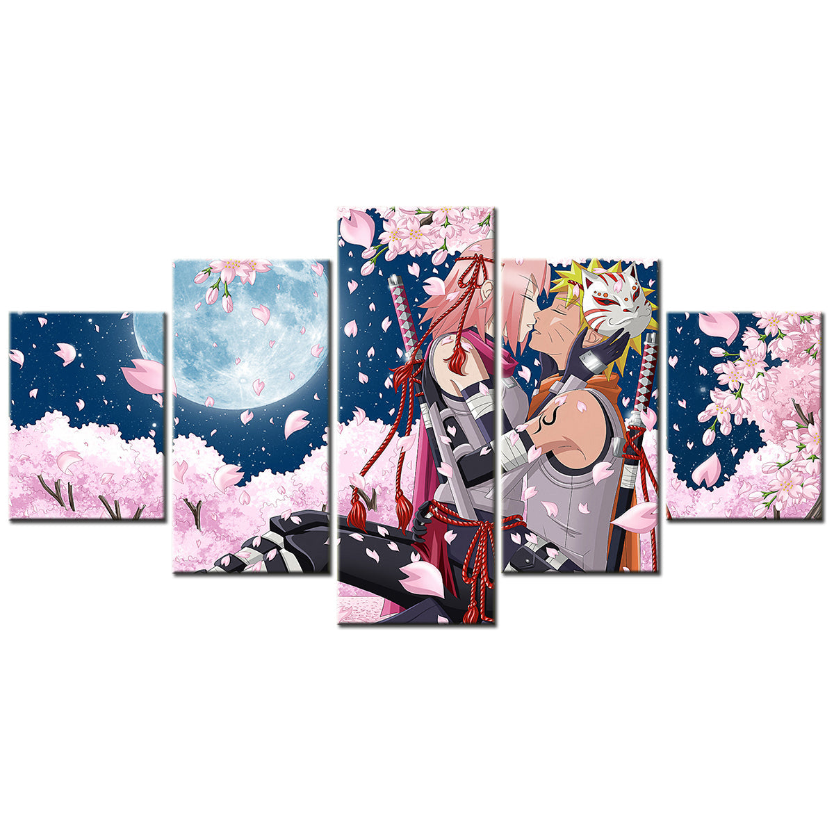 Naruto - 5 Pieces Wall Art - Uzumaki Naruto - Haruno Sakura - Printed Wall Pictures Home Decor - Naruto Poster - Naruto Canvas