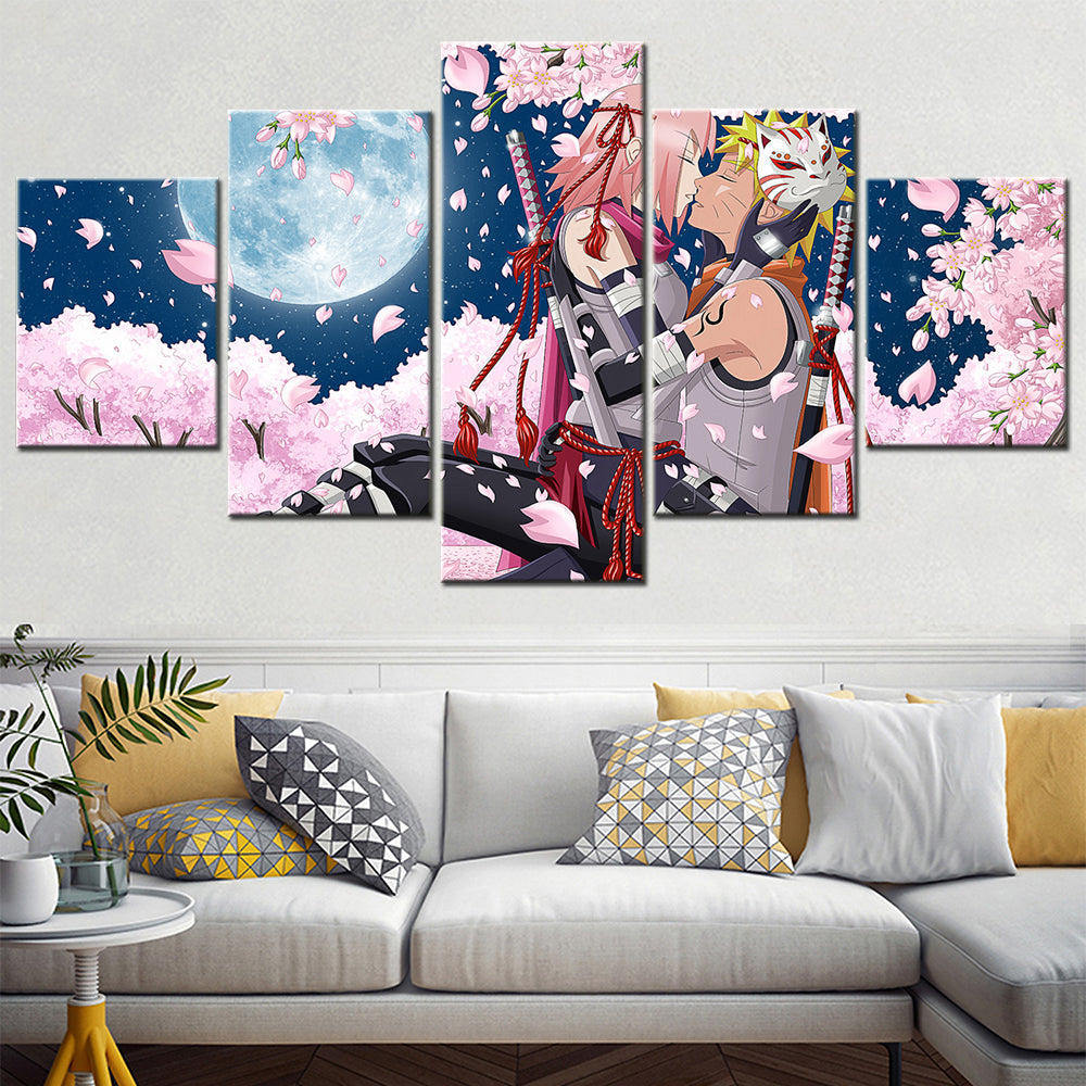 Naruto - 5 Pieces Wall Art - Uzumaki Naruto - Haruno Sakura - Printed Wall Pictures Home Decor - Naruto Poster - Naruto Canvas