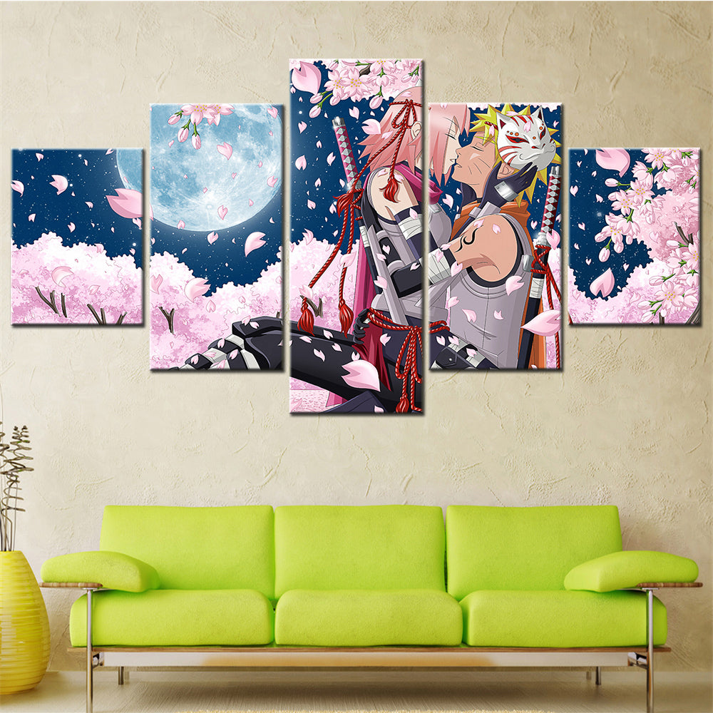 Naruto - 5 Pieces Wall Art - Uzumaki Naruto - Haruno Sakura - Printed Wall Pictures Home Decor - Naruto Poster - Naruto Canvas