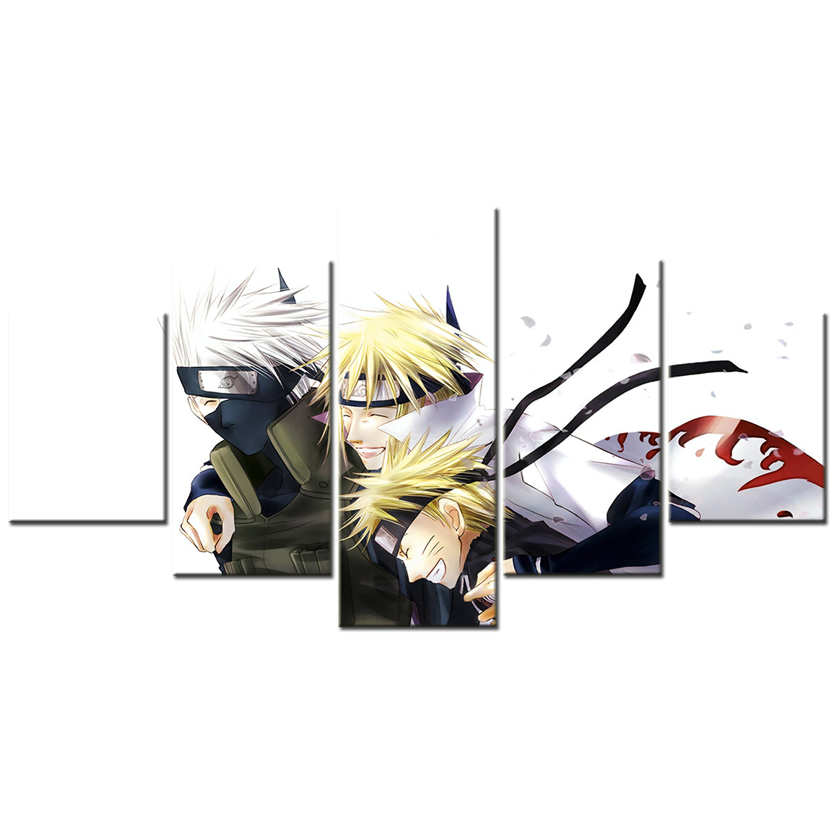 Naruto - 5 Pieces Wall Art - Uzumaki Naruto - Hatake Kakashi - Namikaze Minato - Printed Wall Pictures Home Decor - Naruto Poster - Naruto Canvas