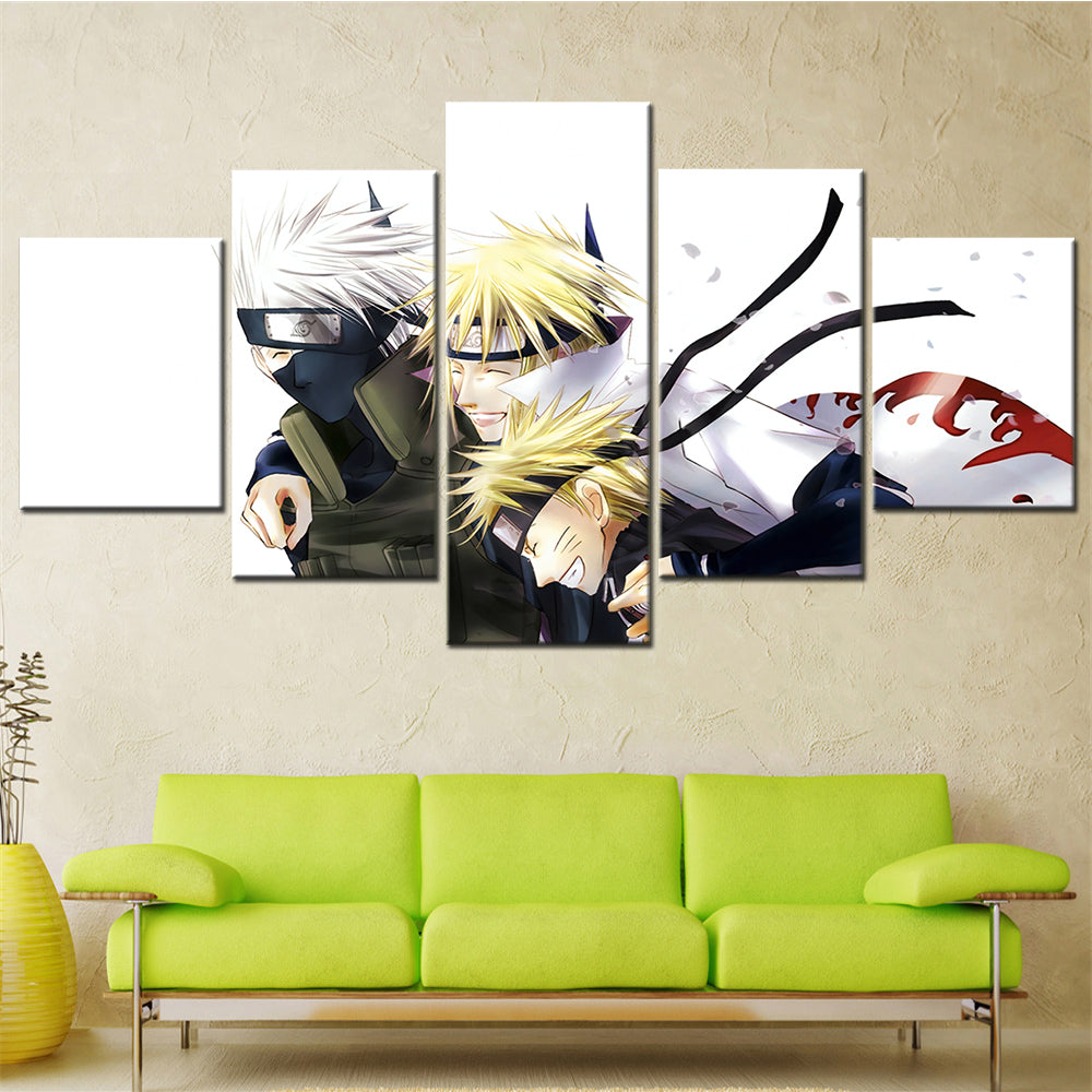 Naruto - 5 Pieces Wall Art - Uzumaki Naruto - Hatake Kakashi - Namikaze Minato - Printed Wall Pictures Home Decor - Naruto Poster - Naruto Canvas