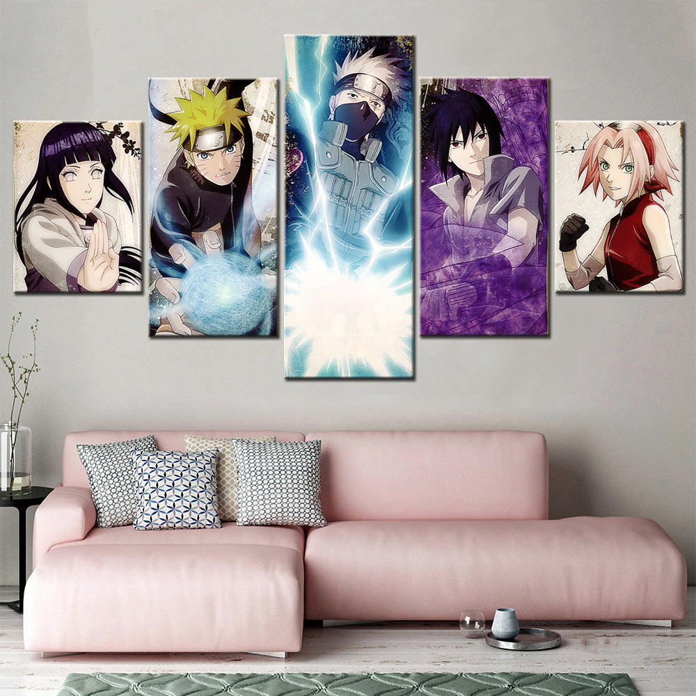 Naruto - 5 Pieces Wall Art - Uzumaki Naruto - Hatake Kakashi - Uchiha Izuna - Printed Wall Pictures Home Decor - Naruto Poster - Naruto Canvas