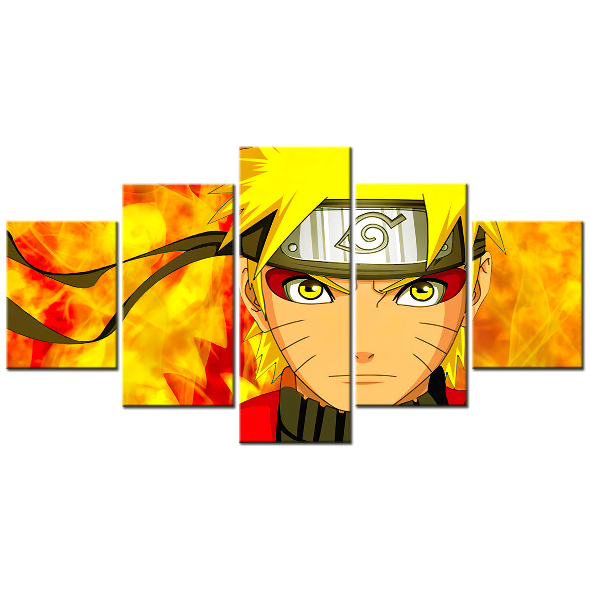 Naruto - 5 Pieces Wall Art - Uzumaki Naruto 8- Printed Wall Pictures Home Decor - Naruto Poster - Naruto Canvas