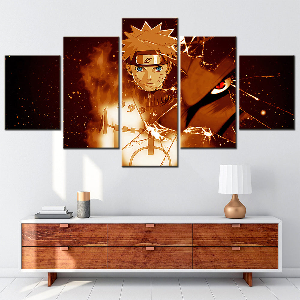 Naruto - 5 Pieces Wall Art - Uzumaki Naruto 5 - Printed Wall Pictures Home Decor - Naruto Poster - Naruto Canvas