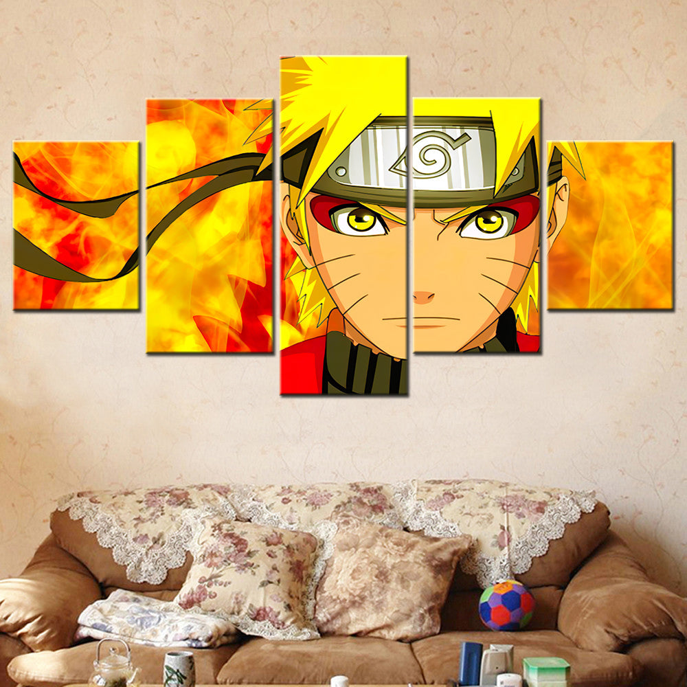 Naruto - 5 Pieces Wall Art - Uzumaki Naruto 8- Printed Wall Pictures Home Decor - Naruto Poster - Naruto Canvas