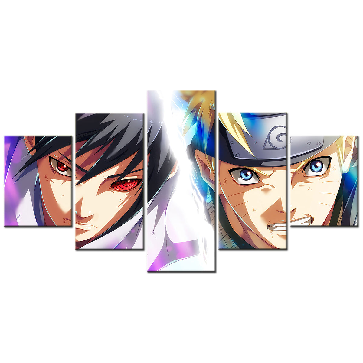 Naruto - 5 Pieces Wall Art - Uzumaki Naruto - Uchiha Itachi - Printed Wall Pictures Home Decor - Naruto Poster - Naruto Canvas