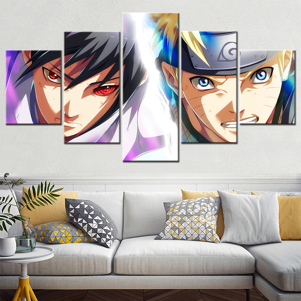 Naruto - 5 Pieces Wall Art - Uzumaki Naruto - Uchiha Itachi - Printed Wall Pictures Home Decor - Naruto Poster - Naruto Canvas