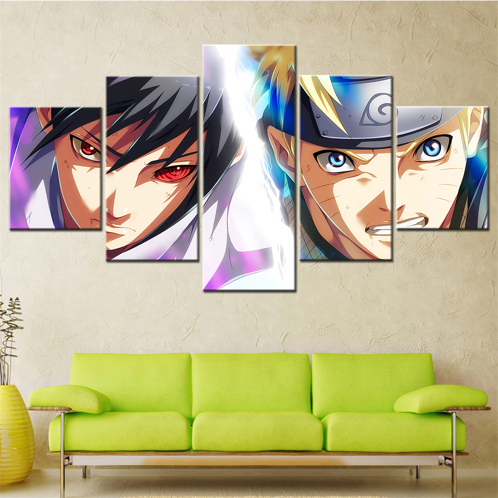 Naruto - 5 Pieces Wall Art - Uzumaki Naruto - Uchiha Itachi - Printed Wall Pictures Home Decor - Naruto Poster - Naruto Canvas