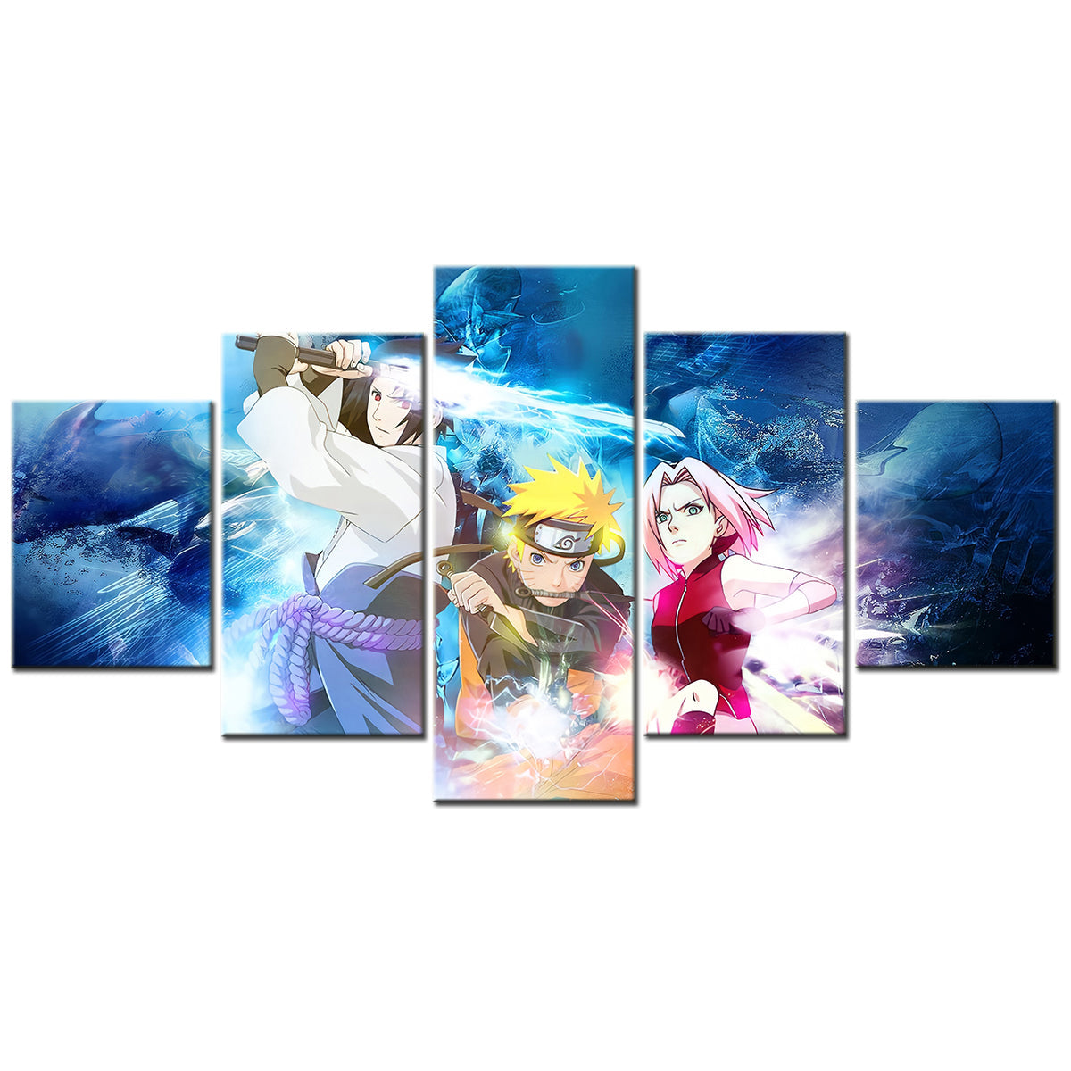 Naruto - 5 Pieces Wall Art - Uzumaki Naruto - Uchiha Izuna - Haruno Sakura - Printed Wall Pictures Home Decor - Naruto Poster - Naruto Canvas