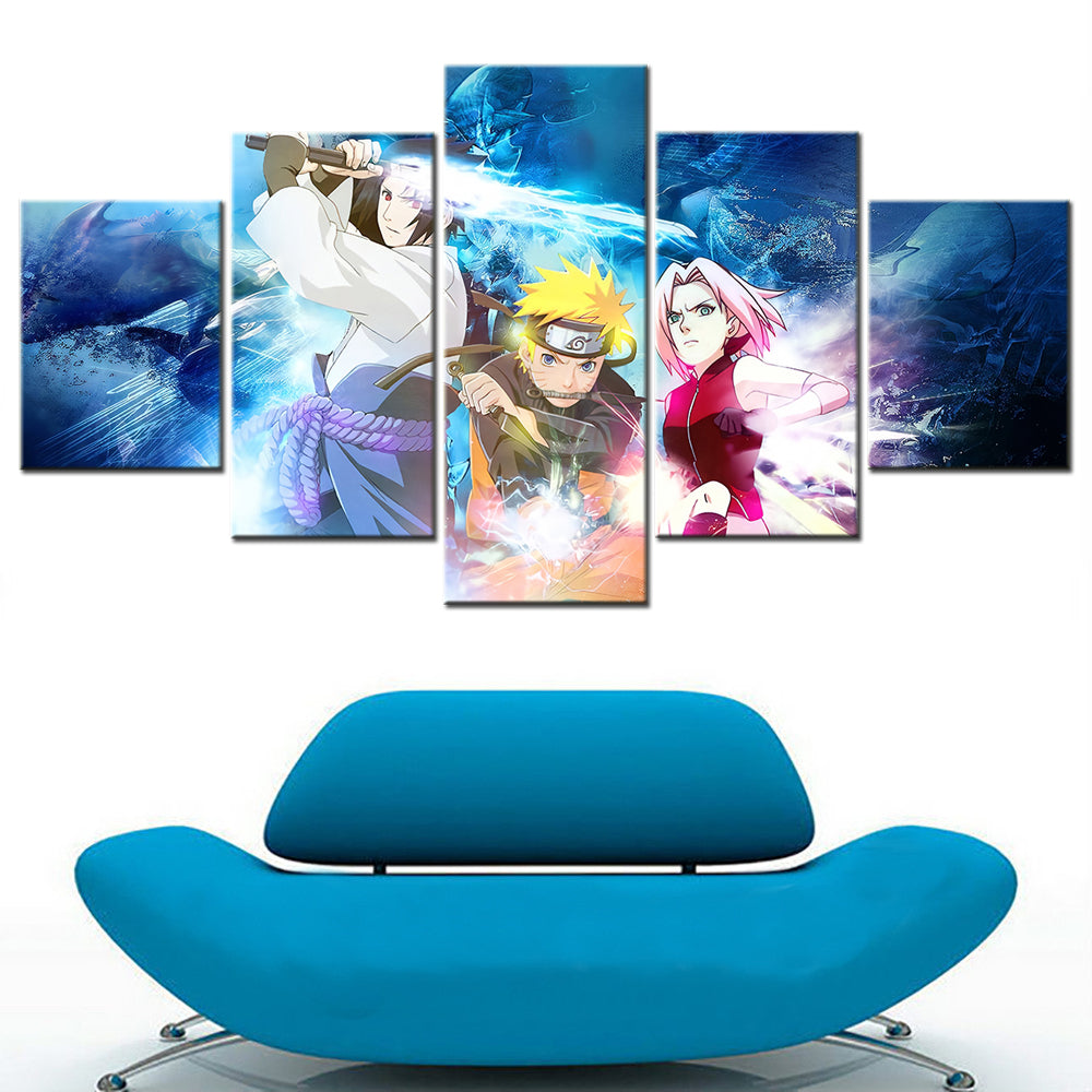 Naruto - 5 Pieces Wall Art - Uzumaki Naruto - Uchiha Izuna - Haruno Sakura - Printed Wall Pictures Home Decor - Naruto Poster - Naruto Canvas