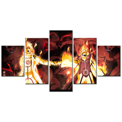 Naruto - 5 Pieces Wall Art - Uzumaki Naruto - Uchiha Sasuke 9 - Printed Wall Pictures Home Decor - Naruto Poster - Naruto Canvas