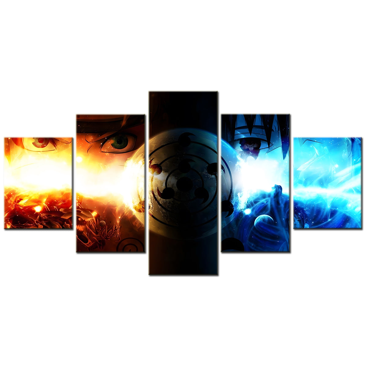 Naruto - 5 Pieces Wall Art - Uzumaki Naruto - Uchiha Sasuke 2 - Printed Wall Pictures Home Decor - Naruto Poster - Naruto Canvas