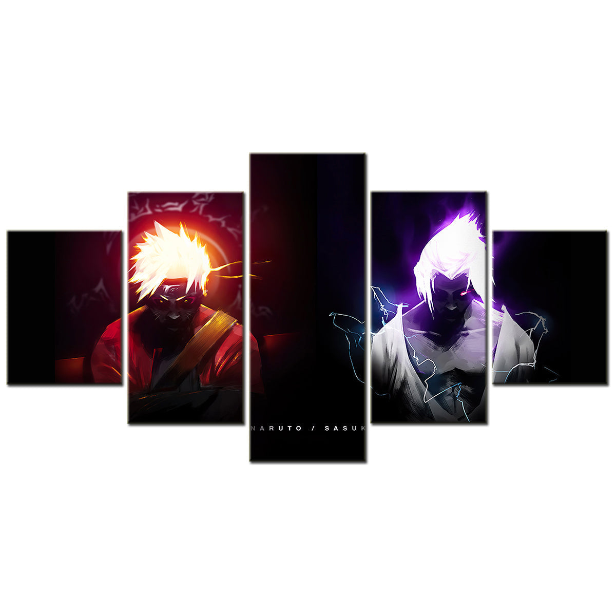 Naruto - 5 Pieces Wall Art - Uzumaki Naruto - Uchiha Sasuke 8 - Printed Wall Pictures Home Decor - Naruto Poster - Naruto Canvas