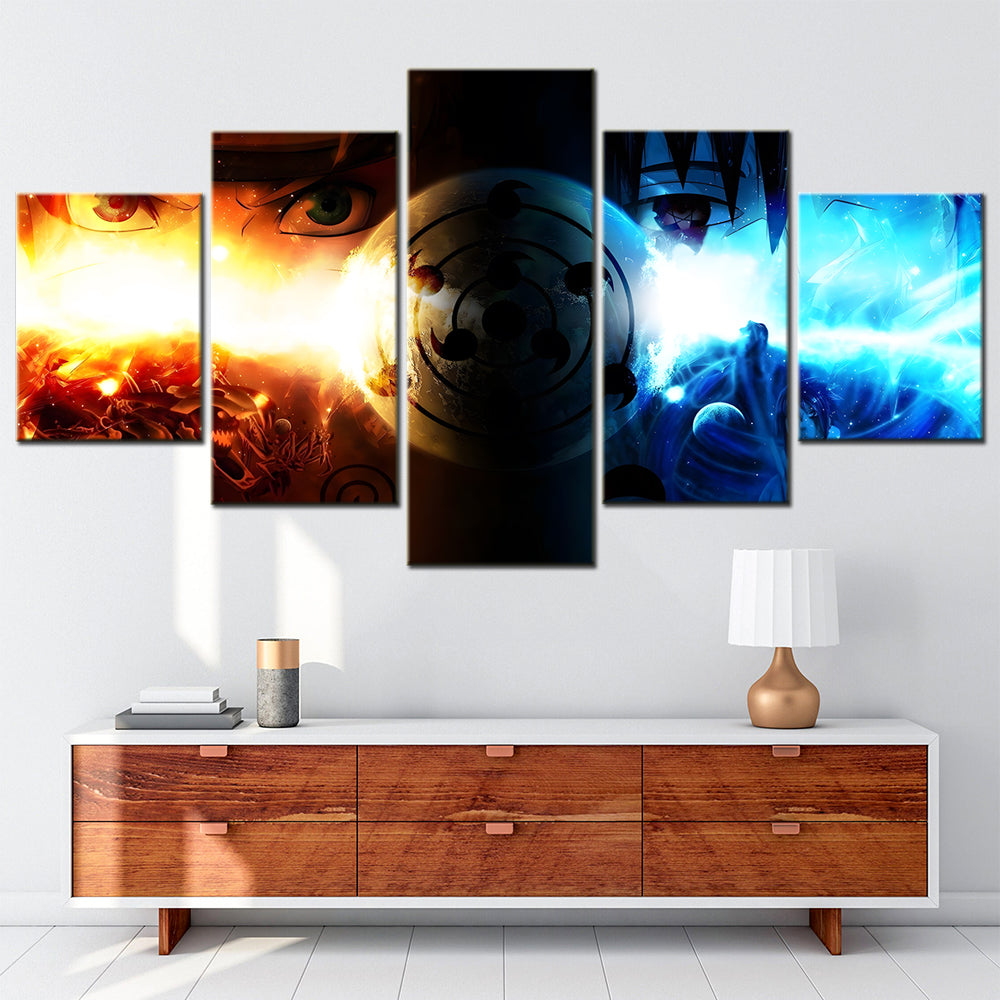 Naruto - 5 Pieces Wall Art - Uzumaki Naruto - Uchiha Sasuke 2 - Printed Wall Pictures Home Decor - Naruto Poster - Naruto Canvas