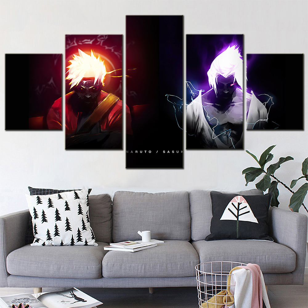 Naruto - 5 Pieces Wall Art - Uzumaki Naruto - Uchiha Sasuke 8 - Printed Wall Pictures Home Decor - Naruto Poster - Naruto Canvas