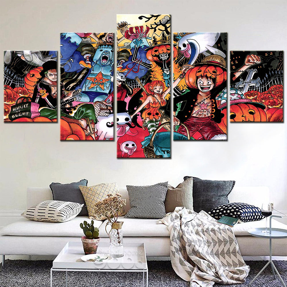 One Piece - 5 Pieces Wall Art - Monkey D. Luffy - Roronoa Zoro - Halloween - Printed Wall Pictures Home Decor - One Piece Poster - One Piece Canvas