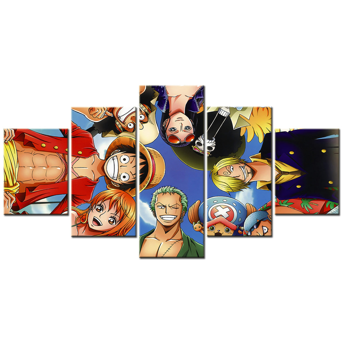 One Piece - 5 Pieces Wall Art - Monkey D. Luffy - Roronoa Zoro - Nami - Sanji - Usopp - Printed Wall Pictures Home Decor - One Piece Poster - One Piece Canvas