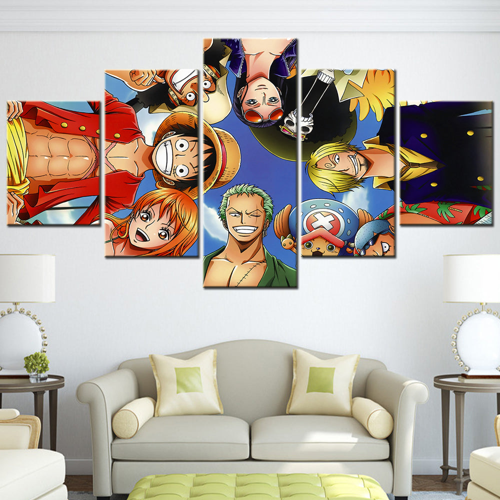 One Piece - 5 Pieces Wall Art - Monkey D. Luffy - Roronoa Zoro - Nami - Sanji - Usopp - Printed Wall Pictures Home Decor - One Piece Poster - One Piece Canvas